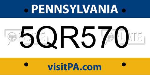 5QR570 Pennsylvania License Plate