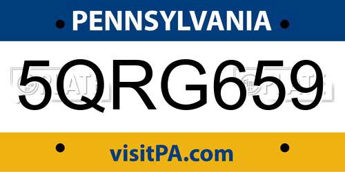 5QRG659 Pennsylvania License Plate