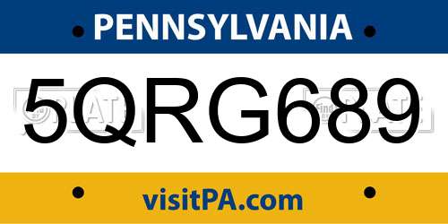 5QRG689 Pennsylvania License Plate