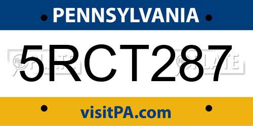 5RCT287 Pennsylvania License Plate