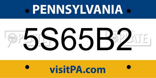 5S65B2 Pennsylvania License Plate