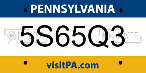 5S65Q3 Pennsylvania License Plate