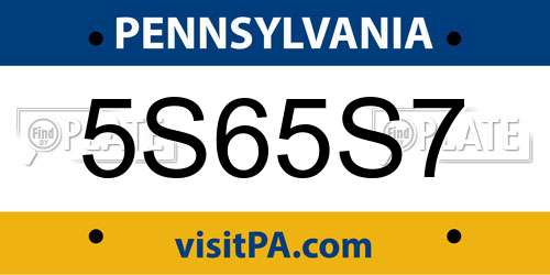 5S65S7 Pennsylvania License Plate