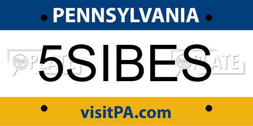 5SIBES Pennsylvania License Plate
