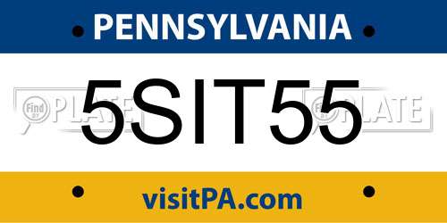 5SIT55 Pennsylvania License Plate