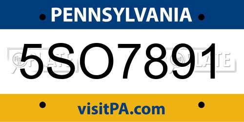 5SO7891 Pennsylvania License Plate