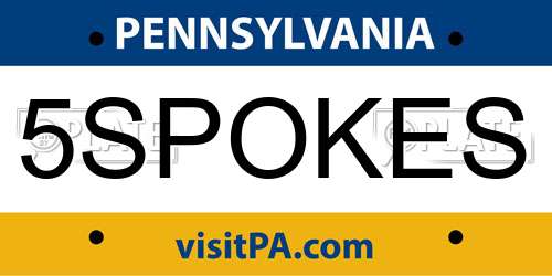 5SPOKES Pennsylvania License Plate
