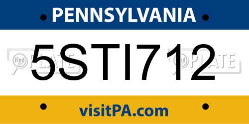 5STI712 Pennsylvania License Plate