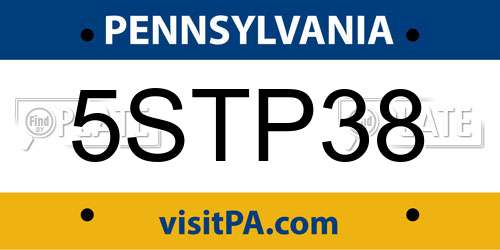 5STP38 Pennsylvania License Plate