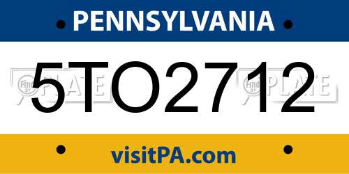 5TO2712 Pennsylvania License Plate