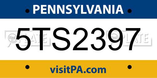 5TS2397 Pennsylvania License Plate