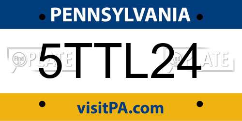 5TTL24 Pennsylvania License Plate