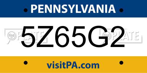 5Z65G2 Pennsylvania License Plate