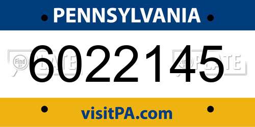 6022145 Pennsylvania License Plate
