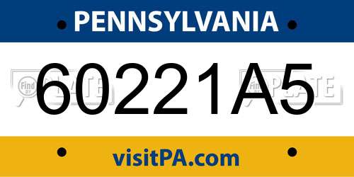 60221A5 Pennsylvania License Plate
