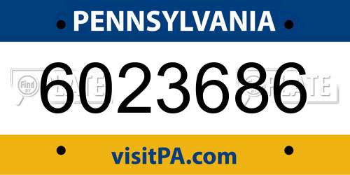 6023686 Pennsylvania License Plate