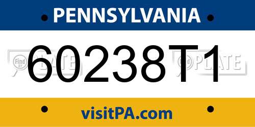 60238T1 Pennsylvania License Plate