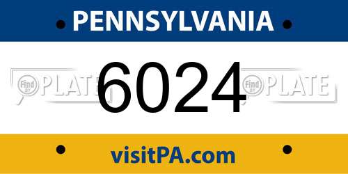 6024 Pennsylvania License Plate