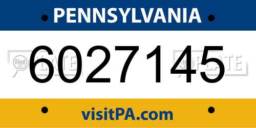6027145 Pennsylvania License Plate