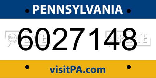 6027148 Pennsylvania License Plate