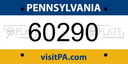 60290 Pennsylvania License Plate
