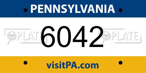 6042 Pennsylvania License Plate