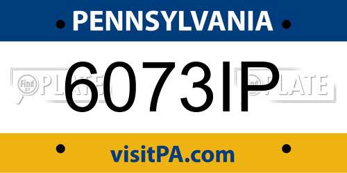 6073IP Pennsylvania License Plate