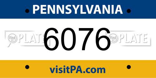 6076 Pennsylvania License Plate