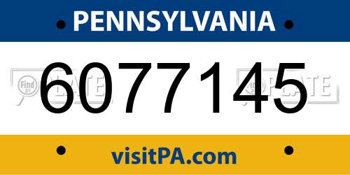 6077145 Pennsylvania License Plate