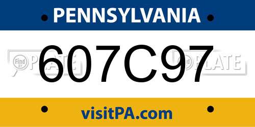 607C97 Pennsylvania License Plate
