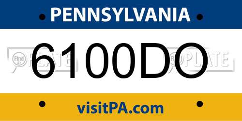 6100DO Pennsylvania License Plate