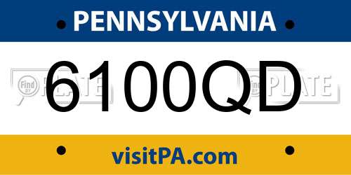 6100QD Pennsylvania License Plate