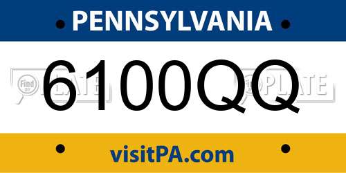 6100QQ Pennsylvania License Plate