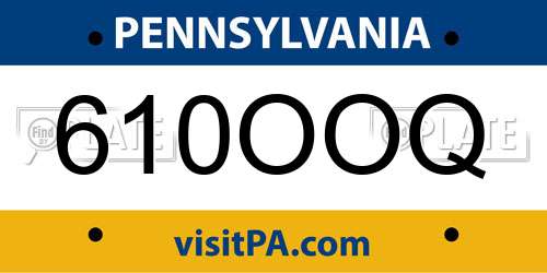 610OOQ Pennsylvania License Plate
