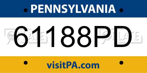 61188PD Pennsylvania License Plate