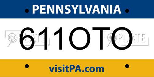 611OTO Pennsylvania License Plate