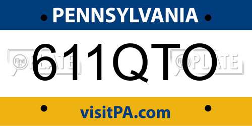 611QTO Pennsylvania License Plate