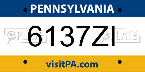 6137ZI Pennsylvania License Plate