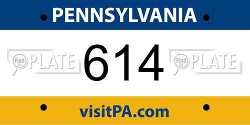 614 Pennsylvania License Plate