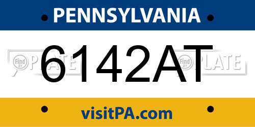 6142AT Pennsylvania License Plate