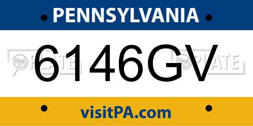 6146GV Pennsylvania License Plate