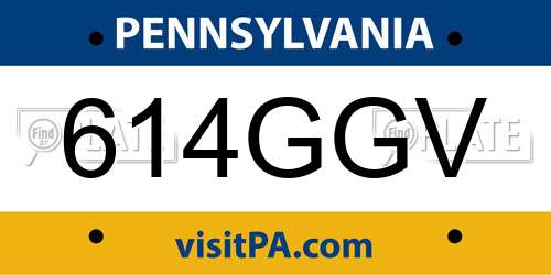 614GGV Pennsylvania License Plate
