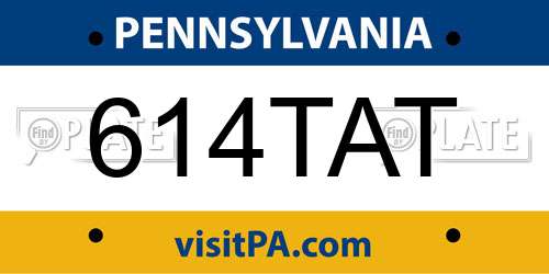614TAT Pennsylvania License Plate