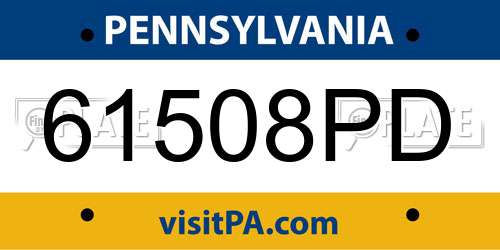 61508PD Pennsylvania License Plate