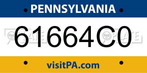 61664C0 Pennsylvania License Plate