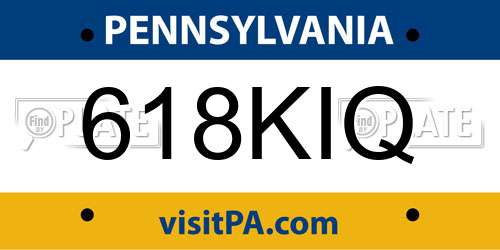 618KIQ Pennsylvania License Plate