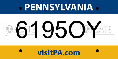 6195OY Pennsylvania License Plate