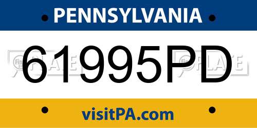61995PD Pennsylvania License Plate