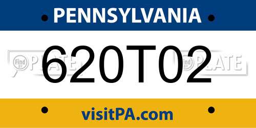 620T02 Pennsylvania License Plate