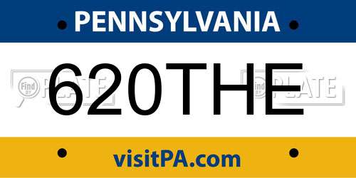 620THE Pennsylvania License Plate